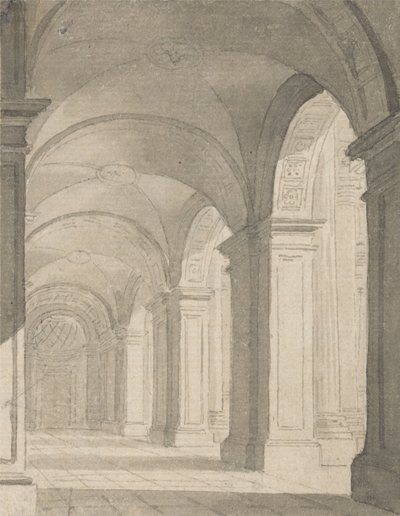 Colonnade with Vaulted Roof by Paul Sandby